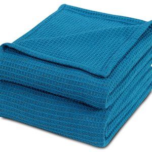 100% Combed Cotton Soft Cozy Warm Blanket-TEAL
